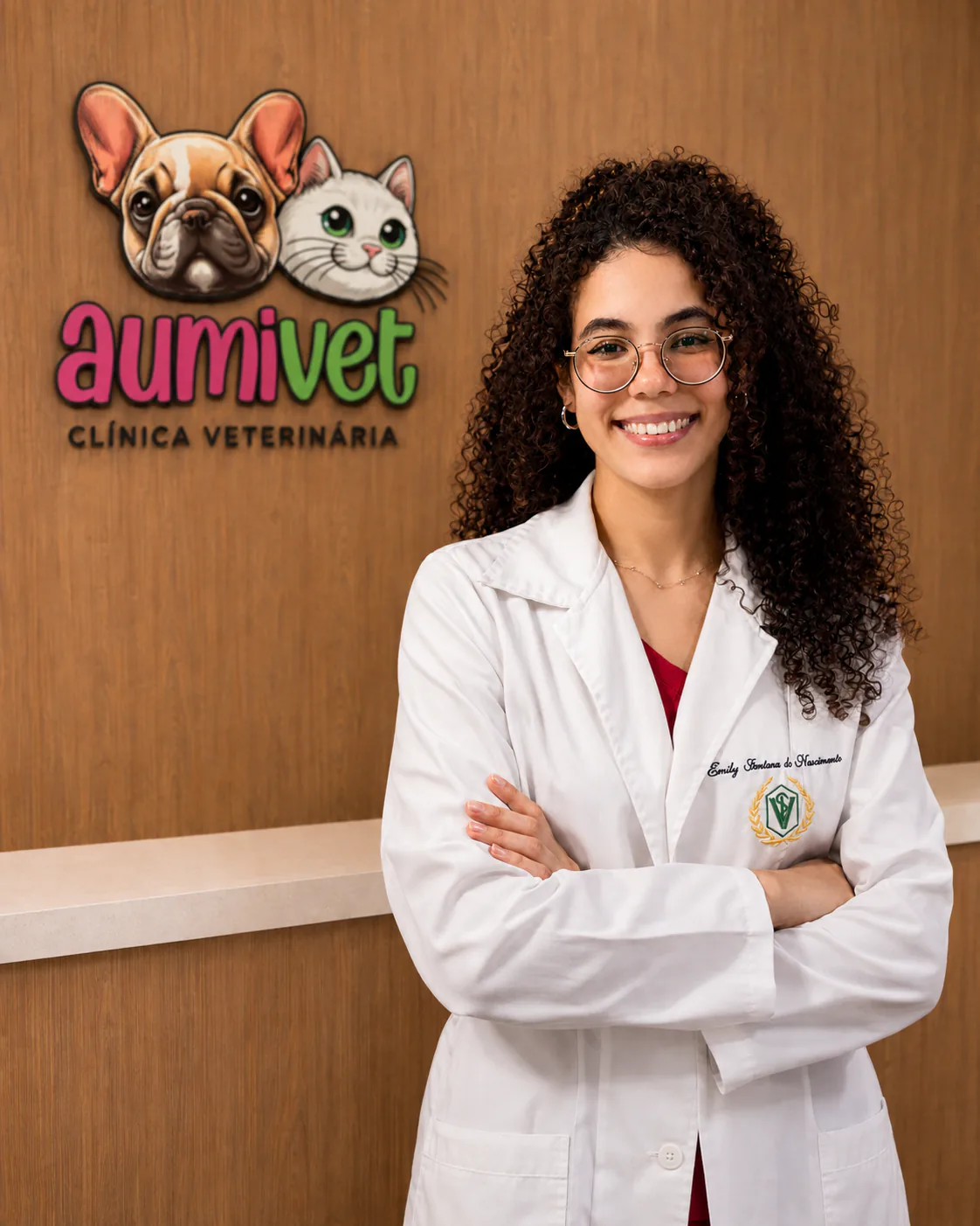 Foto de Emily, integrante da equipe de apoio da Aumivet